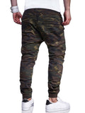 Manfinity LEGND Loose Men's Camouflage Print Drawstring Waist Pants Long Camo Cargo Colorful Army Green Going Out - MapleCo