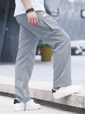 Manfinity Hypemode Men's Solid Color Casual Daily Pocket Design Long Pants - MapleCo