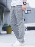 Manfinity Hypemode Men Patched Detail Flap Pocket Drawstring Waist Cargo Pants