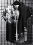 Manfinity RSRT Men Plants Print Button Up Shirt Without Tee - MapleCo