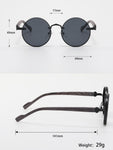 1pair Men's Metal Round Faux Woodgrain Temples Fashion Glasses