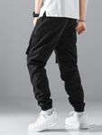 Manfinity Homme Loose-Fit Men's Cargo Pants With Letter Patches, Flap Pockets And Drawstring Waist - MapleCo