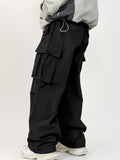 Manfinity Hypemode Loose Fit Men's Cargo Pants With Flap Pockets, Side Drawstring Waist