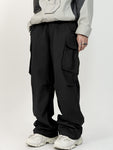 Manfinity Hypemode Loose Fit Men's Cargo Pants With Flap Pockets, Side Drawstring Waist