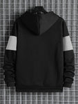 Manfinity Dauomo Men Colorblock Zip Up Thermal Lined Drawstring Hoodie