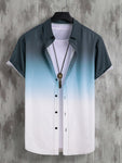 Manfinity Homme Men Ombre Button Up Shirt Without Tee - MapleCo