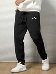 Manfinity Homme Men Mountain Print Drawstring Waist Thermal Lined Sweatpants