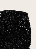 SHEIN ICON Black Sequin Tube Bodycon Date Night Dress