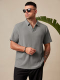 Manfinity Homme Men Plus Solid Ribbed Knit Polo Shirt - MapleCo