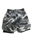 Manfinity Running Men Brush Print Drawstring Waist 2 In 1 Sports Shorts Gym Shorts