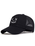 1pc Men Baseball Cap With Ghost Embroidery, Adjustable Sun Protection Casual Hat For Outdoor Activities, Suitable For Spring And Summer Travel, Beach Vacation Street Halloween