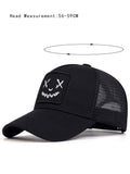 1pc Men Baseball Cap With Ghost Embroidery, Adjustable Sun Protection Casual Hat For Outdoor Activities, Suitable For Spring And Summer Travel, Beach Vacation Street Halloween