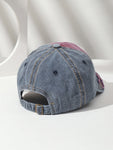 1pc Men's New Fishing Shark Embroidery Washed Outdoor Sun Protection Baseball Cap Street