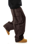 Manfinity EMRG Men Flap Pocket Side Drawstring Waist Oversize Cargo Pants