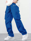 Manfinity Hypemode Loose Fit Men's Cargo Pants With Flap Pockets And Side Drawstring Waist