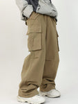 Manfinity Hypemode Loose Fit Men's Cargo Pants With Flap Pockets, Side Drawstring Waist