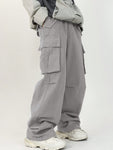 Manfinity Hypemode Loose Fit Men's Cargo Pants With Flap Pockets, Side Drawstring Waist