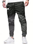 Manfinity Homme Loose Fitting Men's Color Block Patched Detail Jogger Pants With Elastic Waist And Drawstring - MapleCo