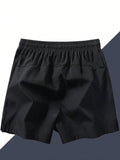 Men Drawstring Waist Zipper Pocket Shorts