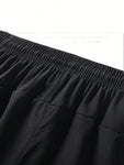 Men Drawstring Waist Zipper Pocket Shorts