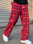 Manfinity Hypemode Loose Men's Plaid Print Drawstring Waist Pants