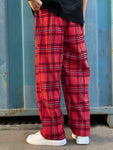 Manfinity Hypemode Loose Men's Plaid Print Drawstring Waist Pants