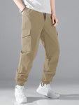 Manfinity Hypemode Men Flap Pocket Side Drawstring Waist Pants - MapleCo