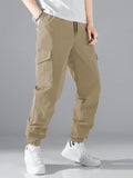 Manfinity Hypemode Men Flap Pocket Side Drawstring Waist Pants - MapleCo