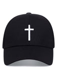 1pc Men Cross Embroidered Baseball Cap For Spring And Autumn Daily Wear Casual