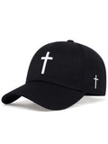 1pc Men Cross Embroidered Baseball Cap For Spring And Autumn Daily Wear Casual