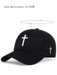 1pc Men Cross Embroidered Baseball Cap For Spring And Autumn Daily Wear Casual