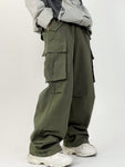 Manfinity Hypemode Loose Fit Men's Cargo Pants With Flap Pockets, Side Drawstring Waist