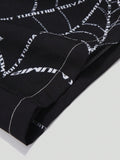 ROMWE Goth Men Spider Web Print Drawstring Waist Shorts