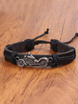 1pc Pu Leather Retro Motorcycle Style Fashionable Punk Bracelet, A Gift For Him