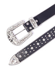 1pc Black Unisex Rhinestone Decor Buckle Punk Boho Belt For Daily Decoration Party Halloween