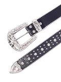 1pc Black Unisex Rhinestone Decor Buckle Punk Boho Belt For Daily Decoration Party Halloween