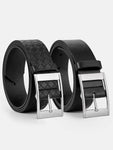 2pcs Men Square Buckle Belt Casual