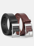 2pcs Men Square Buckle Belt Casual