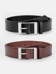 2pcs Men Square Buckle Belt Casual