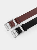 2pcs Men Square Buckle Belt Casual