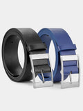 2pcs Men Square Buckle Belt Casual