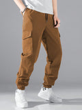 Manfinity Hypemode Men Flap Pocket Side Drawstring Waist Pants - MapleCo