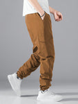 Manfinity Hypemode Men Flap Pocket Side Drawstring Waist Pants - MapleCo