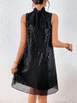 SHEIN Allurite High Neck Sequin Tank Dress