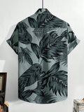 Manfinity RSRT Men Tropical Print Shirt Without Tee , Short Sleeve Button Up Graphic Shirt , Vacation Beach , Family Matching - MapleCo