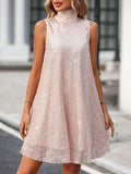 SHEIN Allurite High Neck Sequin Tank Dress