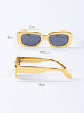 One Pair Men's Electroplated Bright Square Small Frame Fashion Glasses Casual Shades Accessories