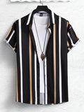 Manfinity Homme Men Striped Print Shirt - MapleCo