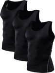 NELEUS Men 3 Pack Athletic Compression Under Base Layer Gym Tank Top