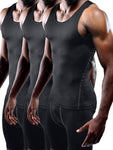 NELEUS Men 3 Pack Athletic Compression Under Base Layer Gym Tank Top